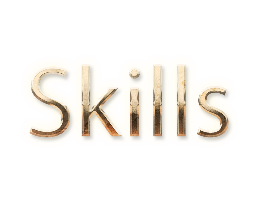 WORD SKILLS gold text typography PNG images free